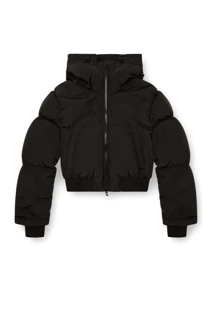 w-peyt-short-new-p1 Buruşuk naylon kapüşonlu kuş tüyü ceket