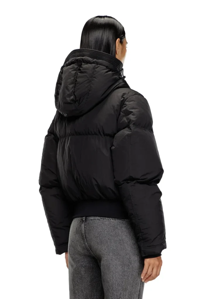 w-peyt-short-new-p1 Buruşuk naylon kapüşonlu kuş tüyü ceket
