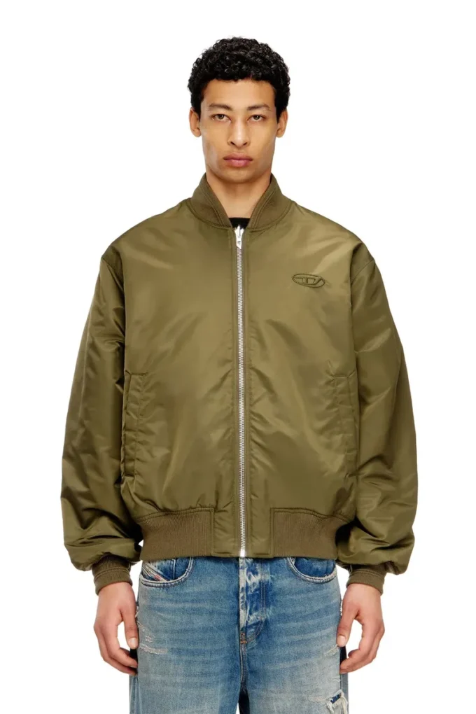 w-type-d1 Oval D nakışlı yastıklı bomber ceket w-type-d1 Oval D nakışlı yastıklı bomber ceket