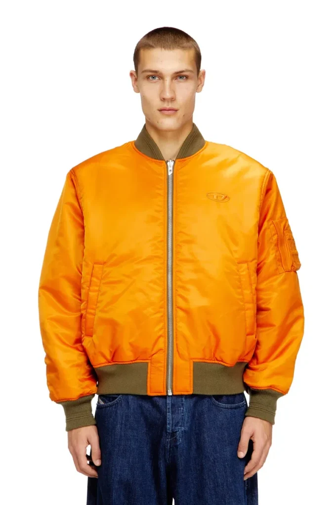 w-type-d1 Oval D nakışlı yastıklı bomber ceket w-type-d1 Oval D nakışlı yastıklı bomber ceket