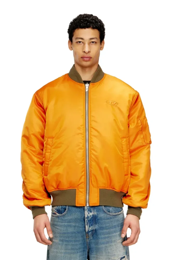 w-type-d1 Oval D nakışlı yastıklı bomber ceket w-type-d1 Oval D nakışlı yastıklı bomber ceket