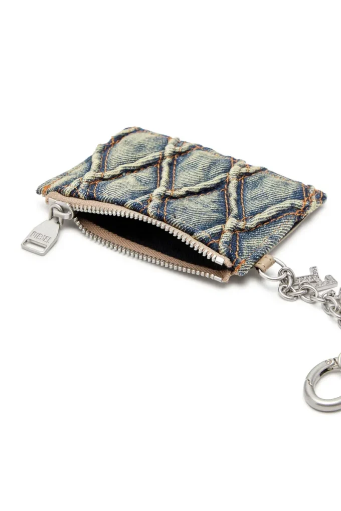 Zincirli kartlık Argyle kapitone denim kartlık Zincirli kartlık Argyle kapitone denim kartlık