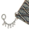 Zincirli kartlık Argyle kapitone denim kartlık Zincirli kartlık Argyle kapitone denim kartlık
