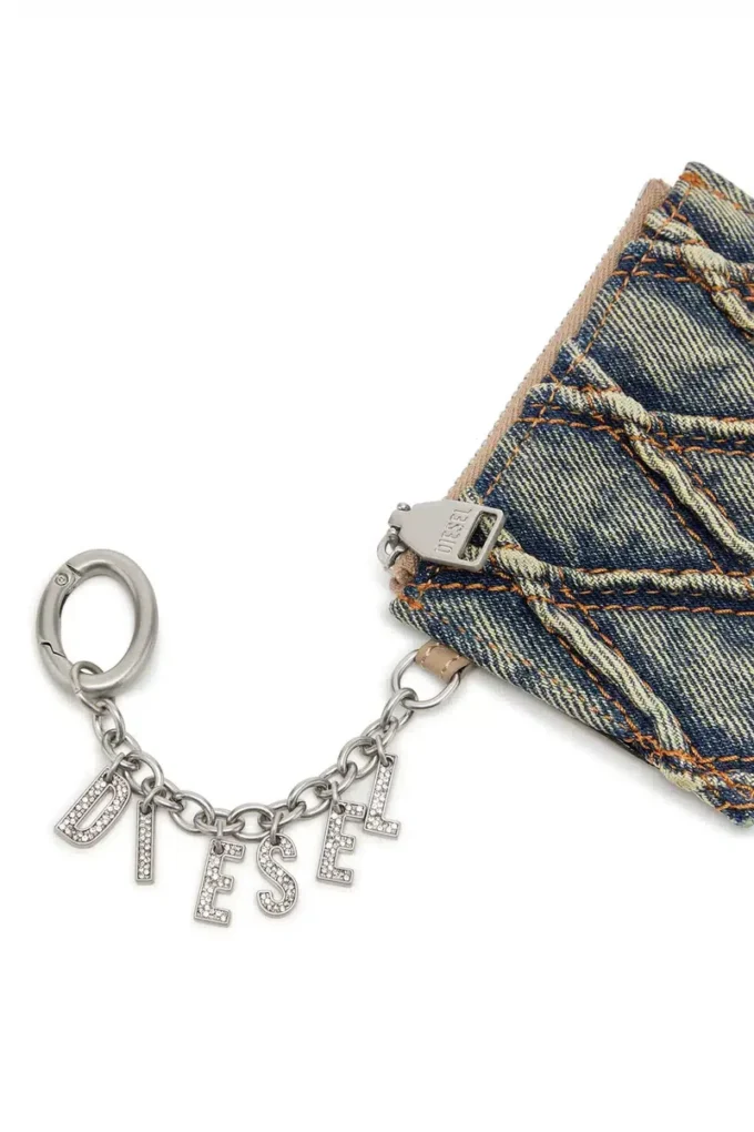 Zincirli kartlık Argyle kapitone denim kartlık Zincirli kartlık Argyle kapitone denim kartlık