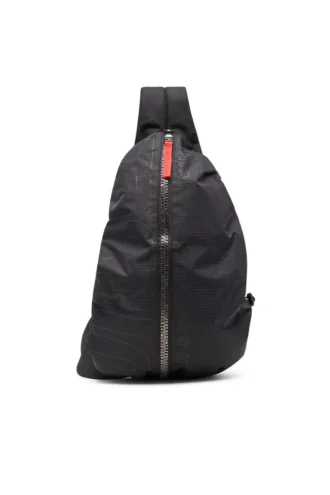 zip-d sling bag x Zip-D-Sling sırt çantası, kareli jakarlı dış yüzey