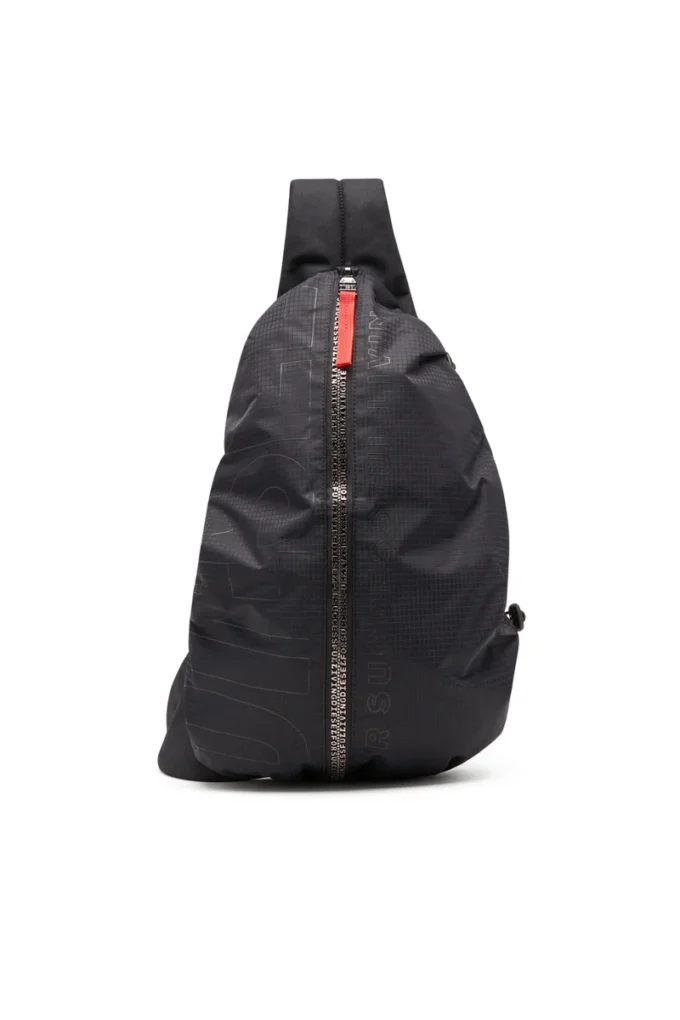 zip-d sling bag x Zip-D-Sling sırt çantası, kareli jakarlı dış yüzey