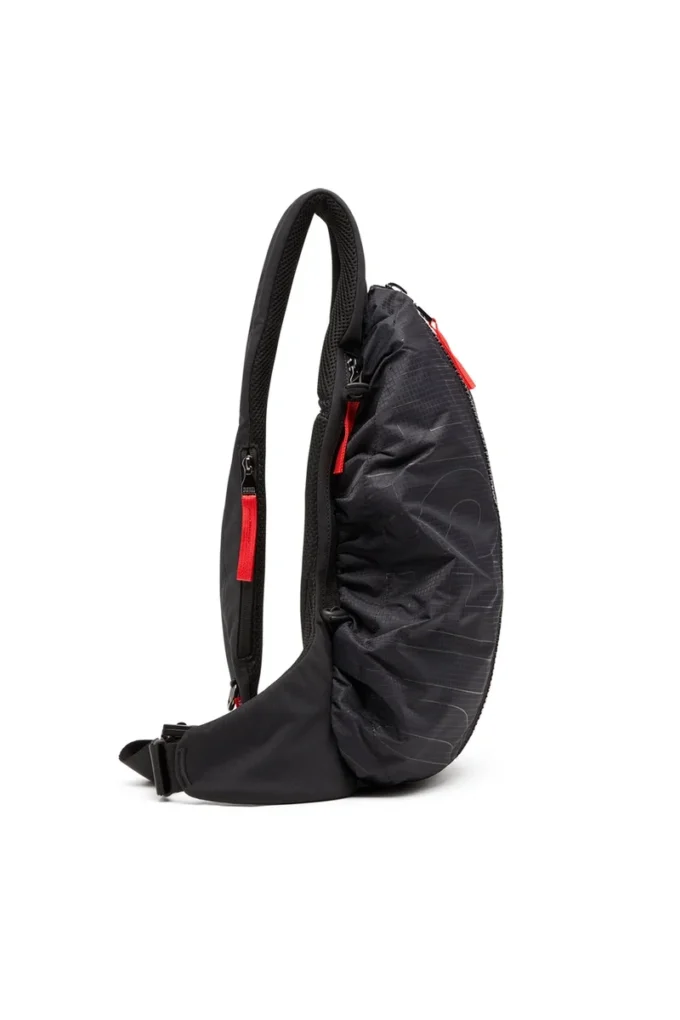zip-d sling bag x Zip-D-Sling sırt çantası, kareli jakarlı dış yüzey